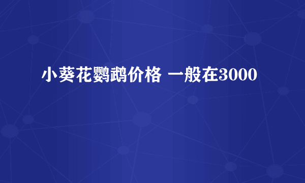 小葵花鹦鹉价格 一般在3000