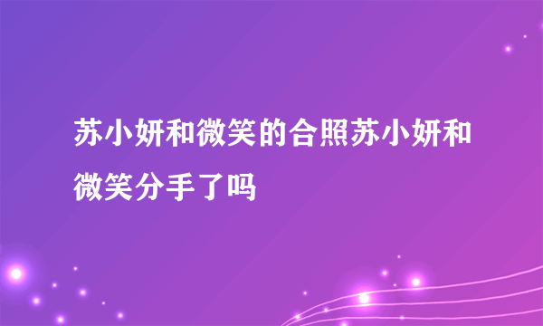 苏小妍和微笑的合照苏小妍和微笑分手了吗