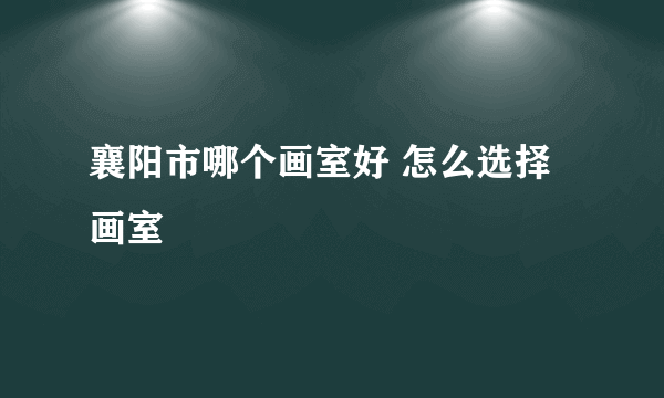 襄阳市哪个画室好 怎么选择画室