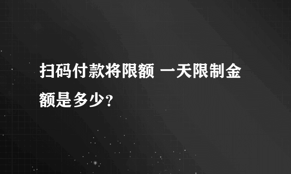 扫码付款将限额 一天限制金额是多少？