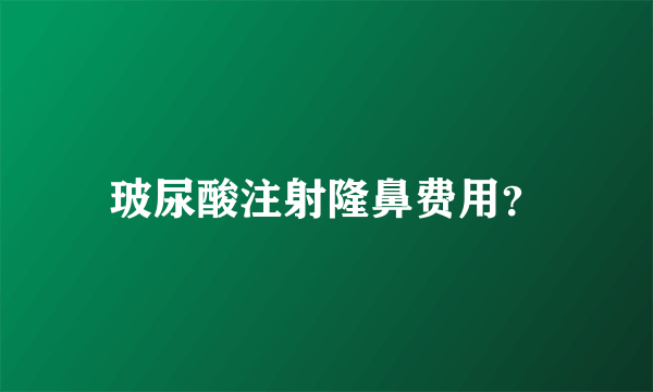 玻尿酸注射隆鼻费用？