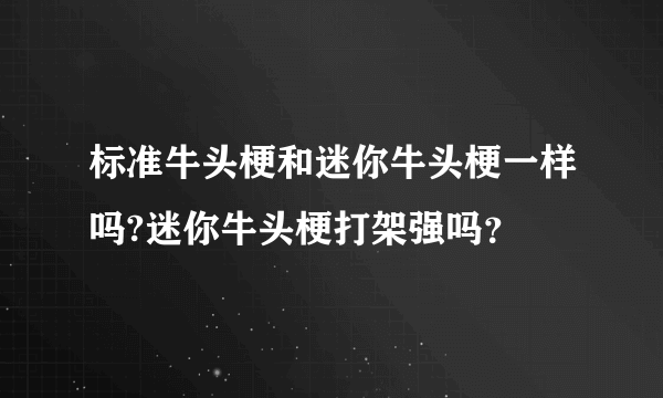 标准牛头梗和迷你牛头梗一样吗?迷你牛头梗打架强吗？