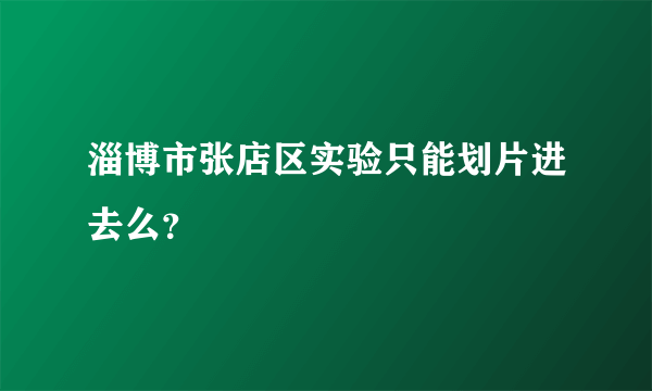 淄博市张店区实验只能划片进去么？