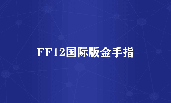 FF12国际版金手指