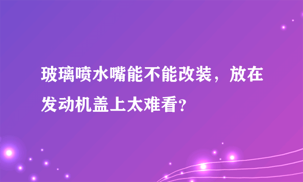 玻璃喷水嘴能不能改装，放在发动机盖上太难看？