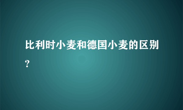 比利时小麦和德国小麦的区别？