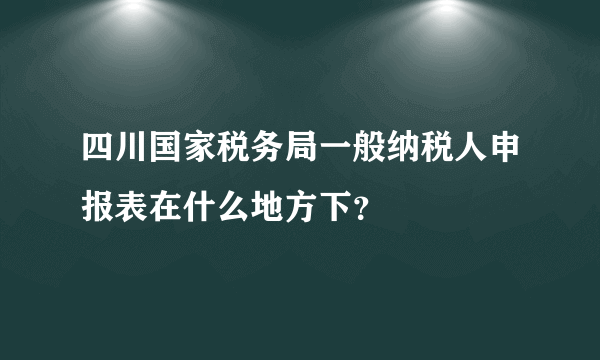 四川国家税务局一般纳税人申报表在什么地方下？