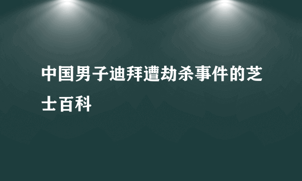 中国男子迪拜遭劫杀事件的芝士百科