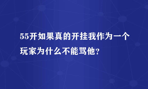 55开如果真的开挂我作为一个玩家为什么不能骂他？