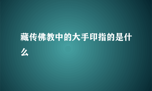 藏传佛教中的大手印指的是什么