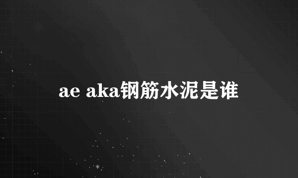 ae aka钢筋水泥是谁