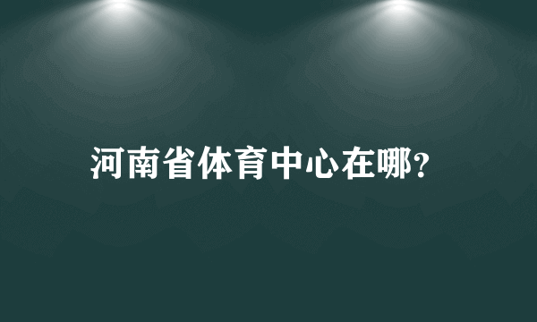 河南省体育中心在哪？