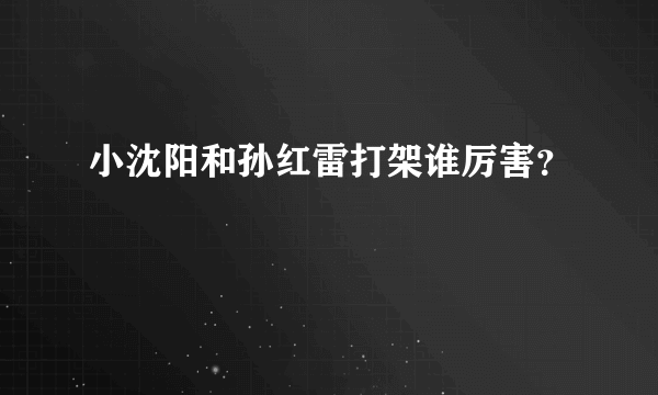 小沈阳和孙红雷打架谁厉害？