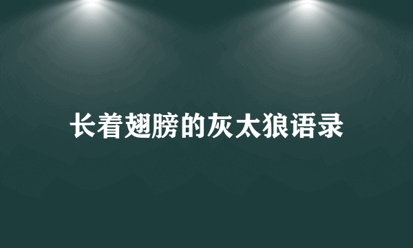 长着翅膀的灰太狼语录