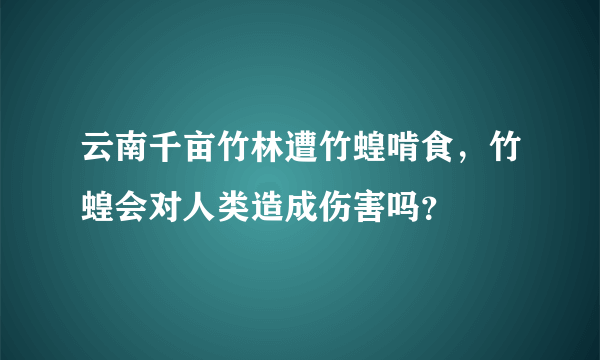 云南千亩竹林遭竹蝗啃食，竹蝗会对人类造成伤害吗？