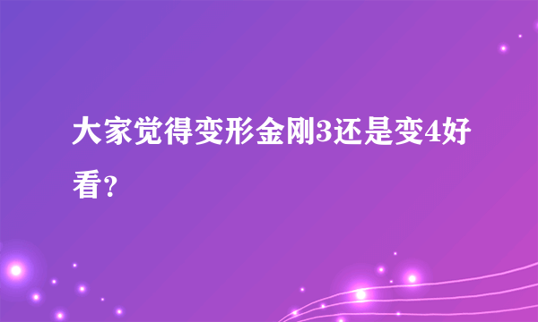 大家觉得变形金刚3还是变4好看？