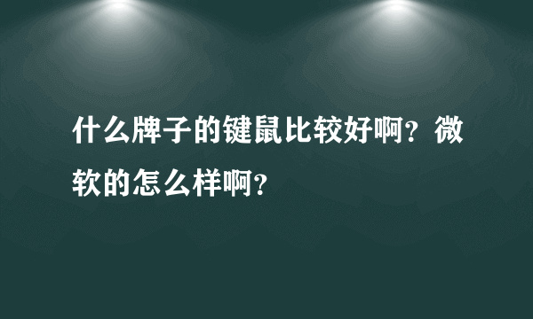 什么牌子的键鼠比较好啊？微软的怎么样啊？