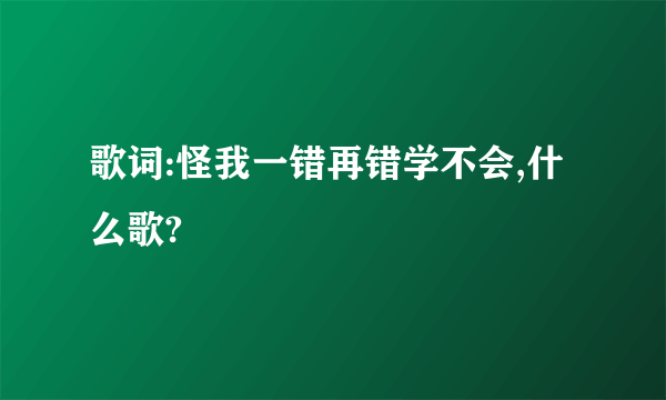 歌词:怪我一错再错学不会,什么歌?