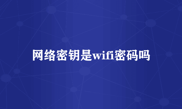 网络密钥是wifi密码吗