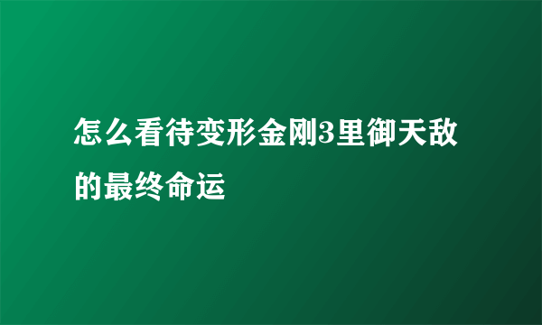 怎么看待变形金刚3里御天敌的最终命运