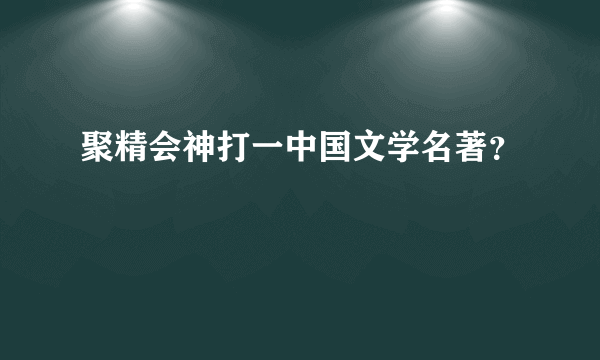 聚精会神打一中国文学名著？