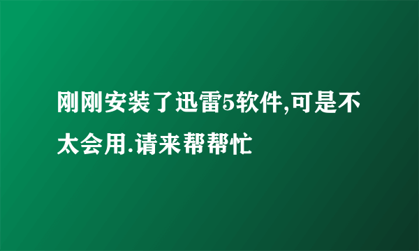 刚刚安装了迅雷5软件,可是不太会用.请来帮帮忙