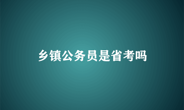 乡镇公务员是省考吗