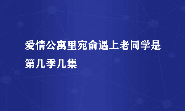 爱情公寓里宛俞遇上老同学是第几季几集