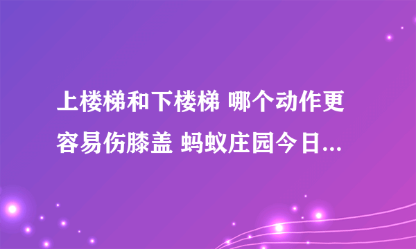 上楼梯和下楼梯 哪个动作更容易伤膝盖 蚂蚁庄园今日答案7月18日