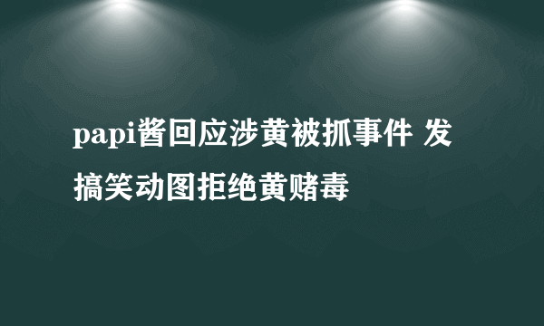 papi酱回应涉黄被抓事件 发搞笑动图拒绝黄赌毒