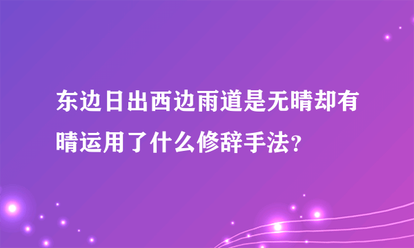 东边日出西边雨道是无晴却有晴运用了什么修辞手法？