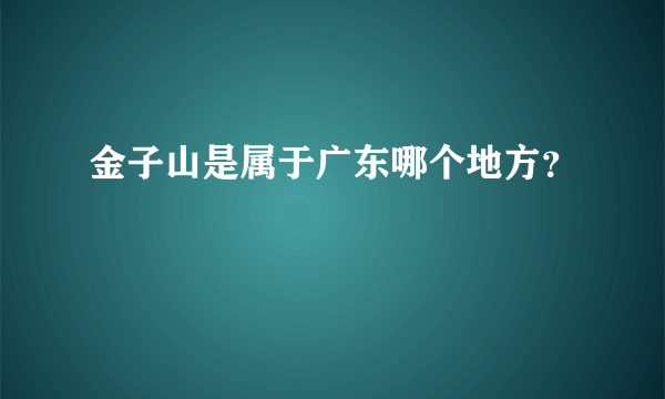 金子山是属于广东哪个地方？