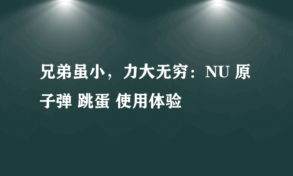 兄弟虽小，力大无穷：NU 原子弹 跳蛋 使用体验