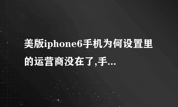 美版iphone6手机为何设置里的运营商没在了,手机一直显示无服务?