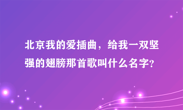 北京我的爱插曲，给我一双坚强的翅膀那首歌叫什么名字？