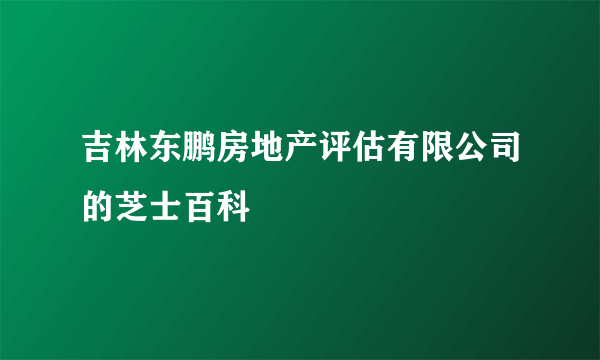 吉林东鹏房地产评估有限公司的芝士百科