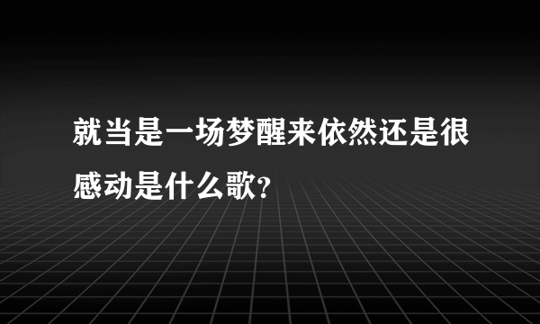 就当是一场梦醒来依然还是很感动是什么歌？