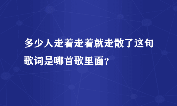 多少人走着走着就走散了这句歌词是哪首歌里面？