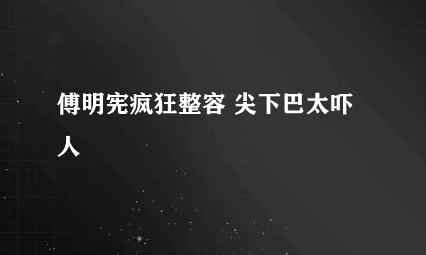 傅明宪疯狂整容 尖下巴太吓人