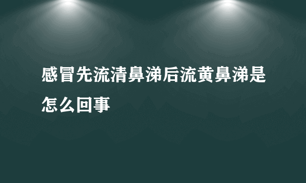 感冒先流清鼻涕后流黄鼻涕是怎么回事