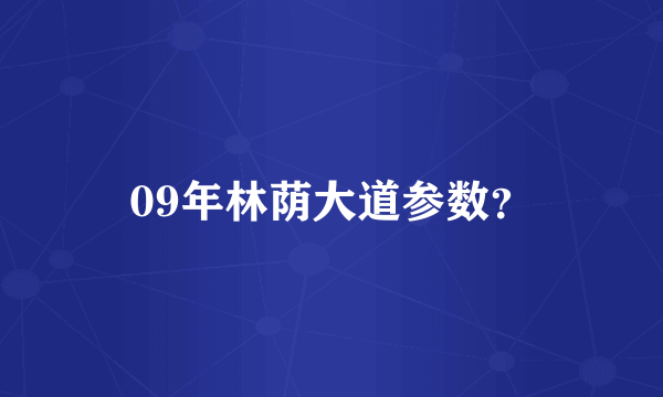 09年林荫大道参数？