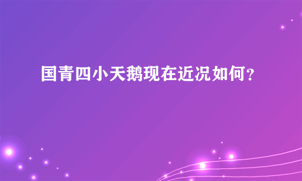 国青四小天鹅现在近况如何？