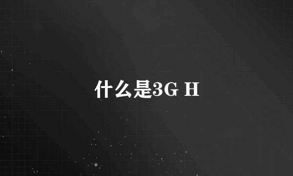 什么是3G H