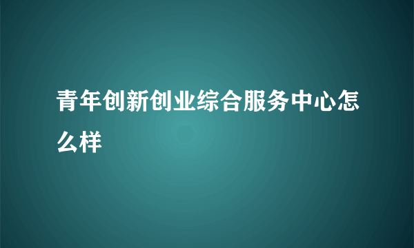 青年创新创业综合服务中心怎么样