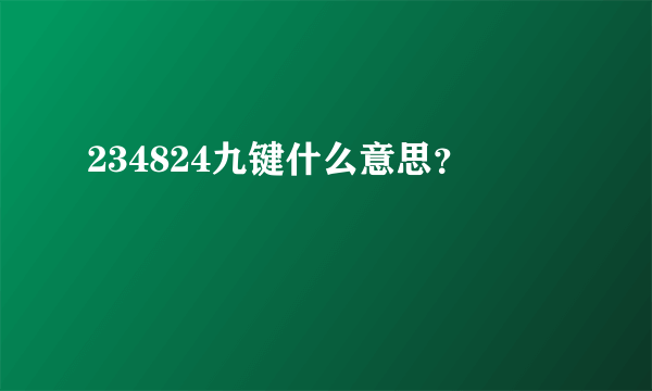 234824九键什么意思？