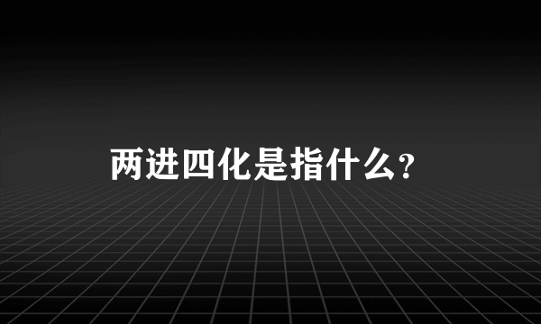 两进四化是指什么？