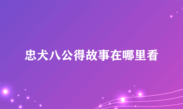 忠犬八公得故事在哪里看