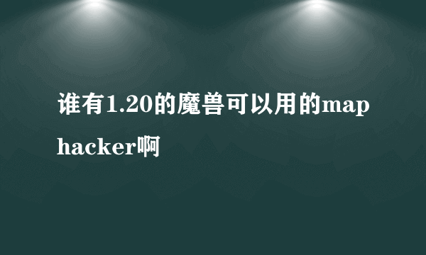 谁有1.20的魔兽可以用的maphacker啊