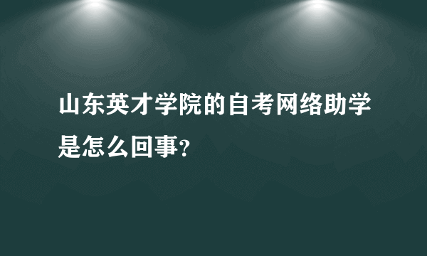 山东英才学院的自考网络助学是怎么回事？