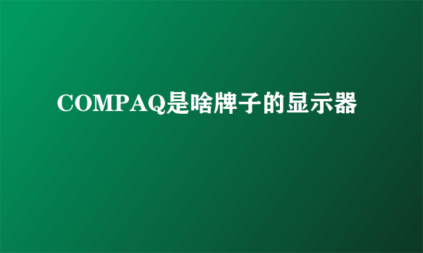 COMPAQ是啥牌子的显示器